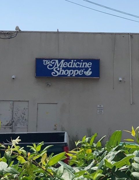 The back side of a The Medicine Shoppe pharmacy.