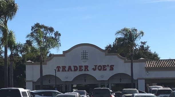 The front of a Trader Joe's store.